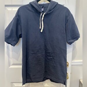 Navy Short Sleeve Hoodie men’s medium American Apparel